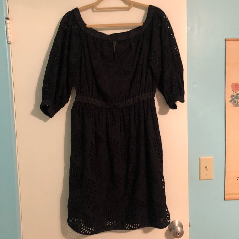 MILLY black eyelet dress